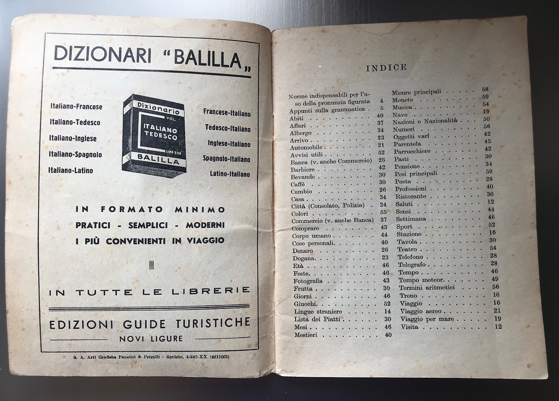 1940 Un Po' di Tedesco Il nuovo Poliglotta originale - Original small wartime leaflet dictionary Italian-German 1940 - Kleiner Übersetzungshelfer Italienisch-Deutsch von 1940 Original 1940 Un Po' di Tedesco Il nuovo Poliglotta originale - Original small wartime leaflet dictionary Italian-German 1940 - Kleiner Übersetzungshelfer Italienisch-Deutsch von 1940 Original